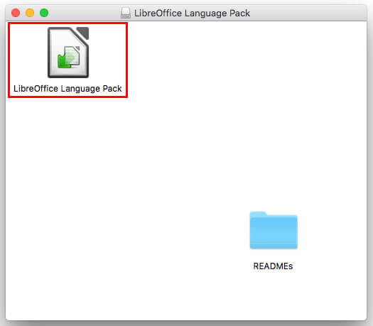 「LibreOffice Language Pack」をクリック