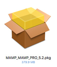 「MAMP_MAMP_PRO_○_○.pkg」というファイルをダブルクリック