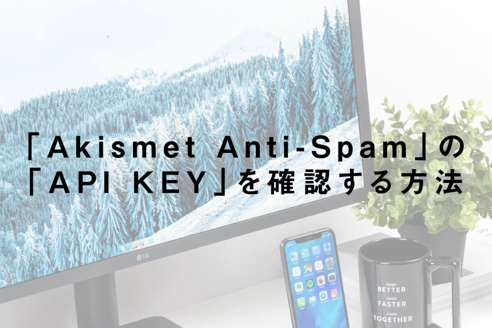 「Akismet Anti-Spam」の「API KEY」を確認する方法